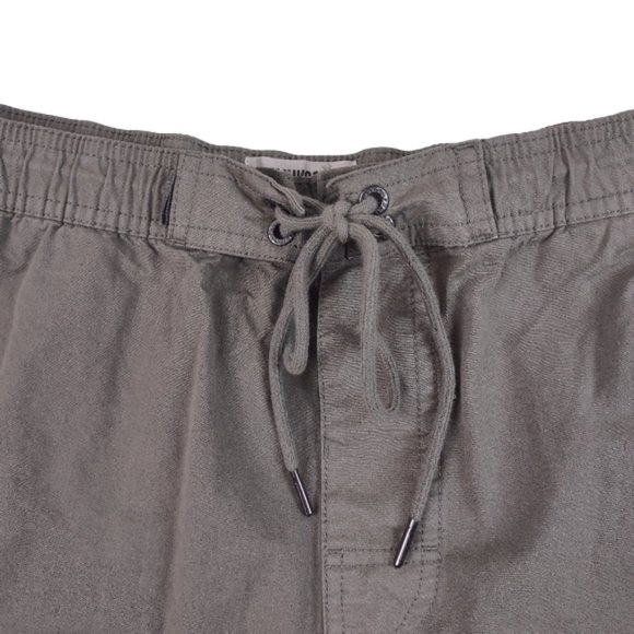 Linksoul Casual Golf Pants Drifter Lounge Flat Front Drawstring Green Cotton - Picture 2 of 9